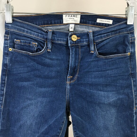 FRAME Columbia Road Slits Distressed Fray Hem Le Skinny De Jeanne Jeans - Picture 7 of 13